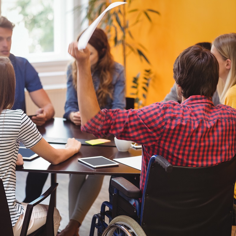 A creative team meeting