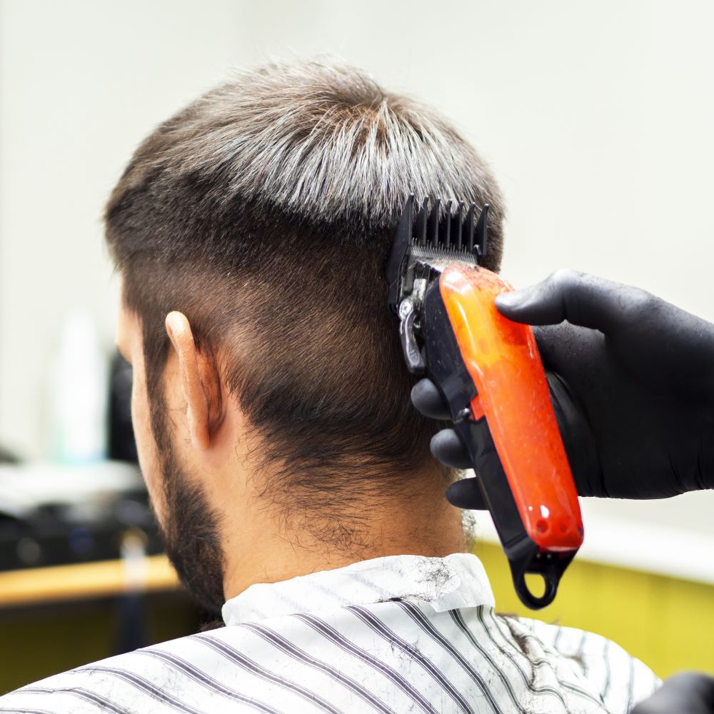 A man visiting a barbershop